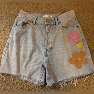 PacSun Denim Shorts with Floral Design